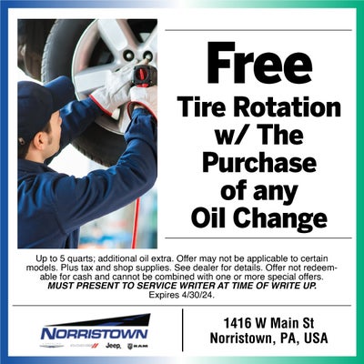 Free Tire Rotation w/ The Purchase of any Oil Change