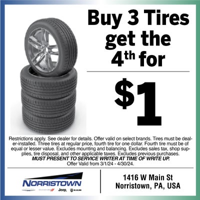 Buy 3 Tires get the 4th for $1